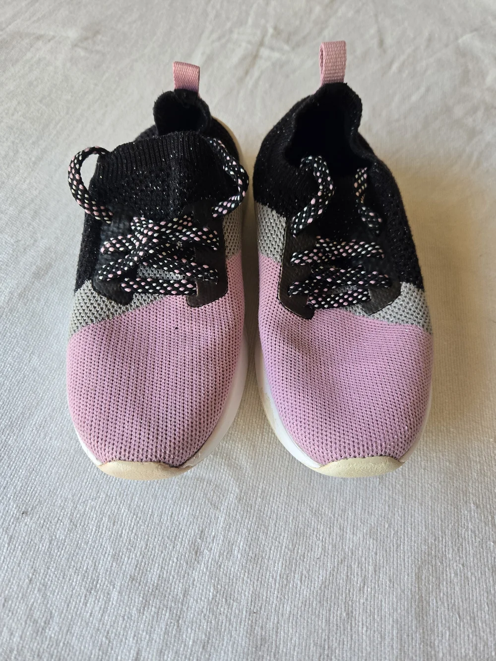 Skechers Kids Black & Pink Knit Slip-On Sneakers
